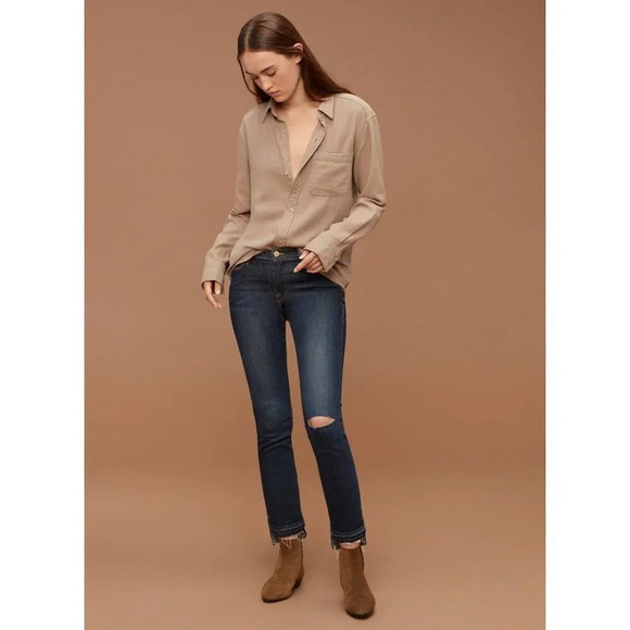 Frame Le Straight Anchorage Released Step Raw Hem Jeans- size 25 - Picture 1 of 8
